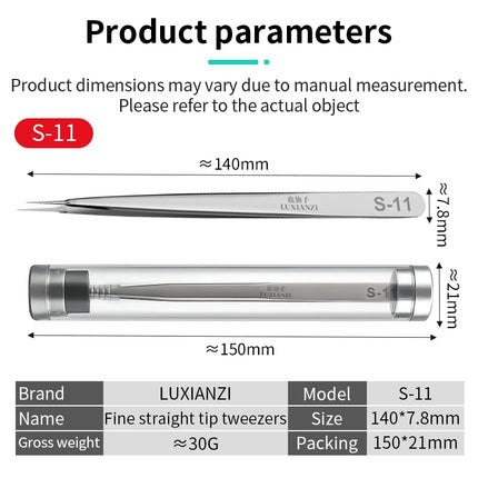 LUXIANZI 1PC Reverse Tweezers Stainless Steel Industrial Tweezers Tools Non-magnetic plastic ceramic Tip ESD Precision Forceps