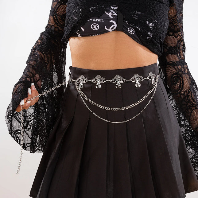 KunJoe Fashion Love Heart Adjustable Belt Multilayer Metal Chain Belly Waist Chain Women Hip Hop Skirt Waistband Y2K Accessories
