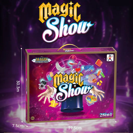 Magic Set 28 in1 Magic SHOW Wand Toy Easy Tricks with Tutorial Videos Birthday Gifts for Kids Ages 6-8 8-10 10-12