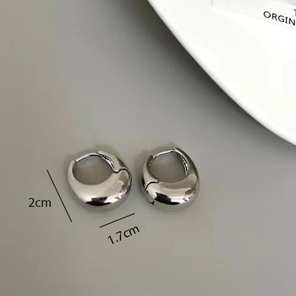 925 Sterling Silver Vintage Round Earrings For Women Trendy Metal Hoop Earring Jewelry Prevent Allergy Party Accessories Gifts