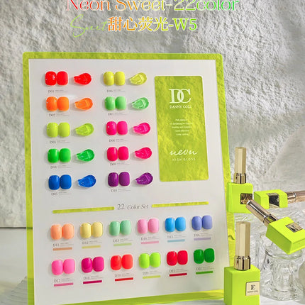 Fluorescent Color Gel Nail Polish Set Summer Neon Gel Semi Permanent Varnishes Nail Art Manicure Soak Off UV LED Gel Polish 15ml