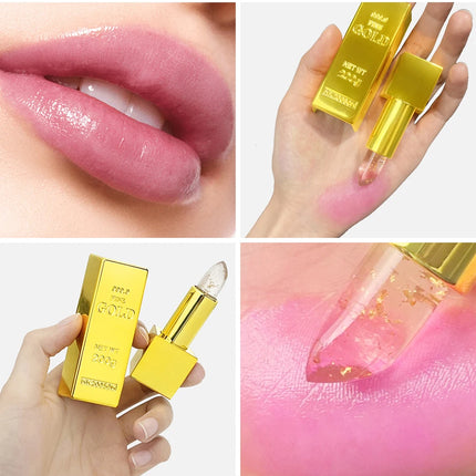 Color Changing Lipstick 2 in 1 Lip Blush Balm 24K Gold Long Lasting Moisturizing Nourishing Lips Plumper Deep Hydration Care