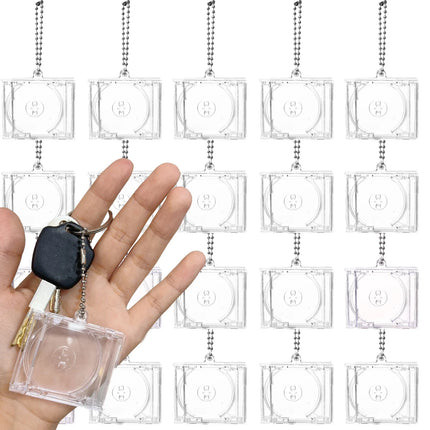 1/50pcs Clear Peripheral Commemorative Album Blank Mini CD Case Pendant For DIY Keychains Backpack Hanging Decoration Keyrings