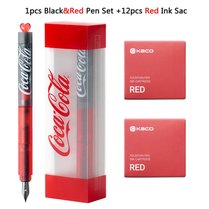 KACO Coca Cola Fountain Pen,EF Hooded Nib Leak-Proof Technology&Iconic Coke Aesthetics Pen For Young Writers&Collectors BestGift