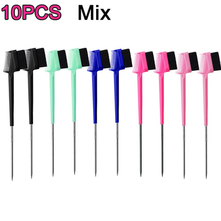 Beauty Supply Rat Tail Comb 3N1 Stainless Steel Pintail Styling Combs Carbon Fiber Heat Resistant Teasing Combs 10Pcs Bulk
