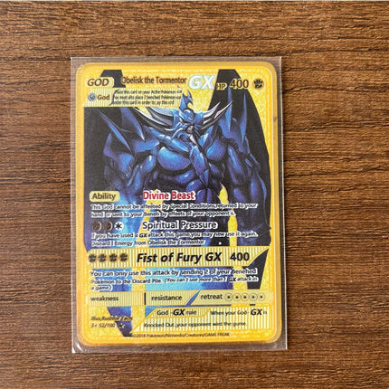 Charizard Theme Metal Collectible Cards Arceus Mewtwo.Super Lehiram ，6Pcs Gold Foil Fan Art Trading Cards Collection Toy Gift