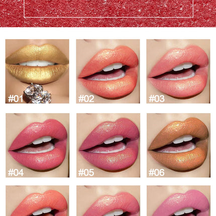 HANDAIYAN Temperature Changing Lipstick Nine Color Lipstick Mermaid Ji Shiny Metal Pearl Gilt Color Changing Lipstick