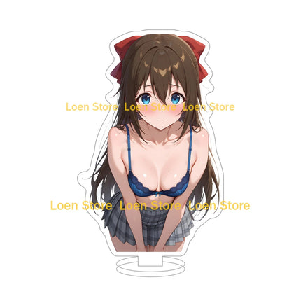 Hot game Anime sexy lingerie bikini girl student big ass big breasts bunny girl Anime Figure Acrylic stand desk ornament gift