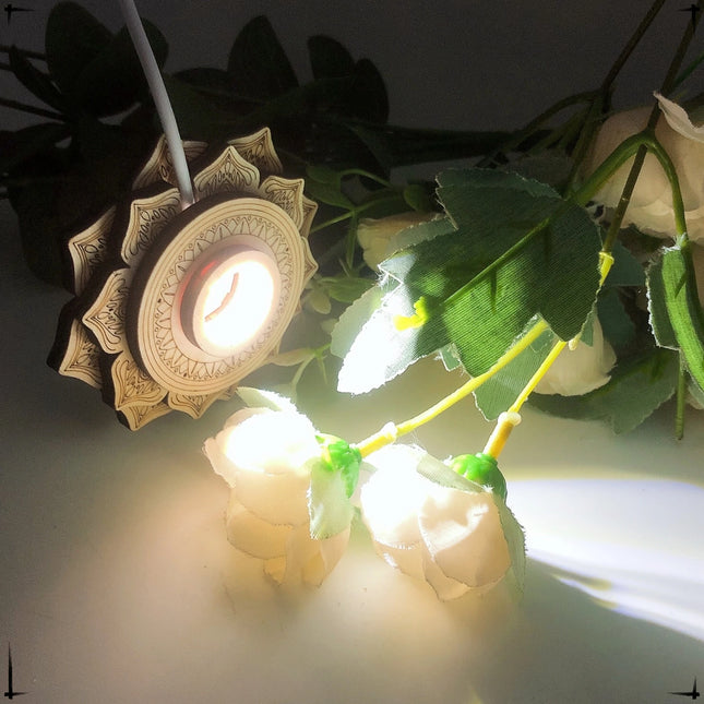 LED 3D Night Light Lotus Tower Shape Wooden Bracket Crystal Sphere Stand Crystal Ball Base Sphere Holder Ornaments Home Decor