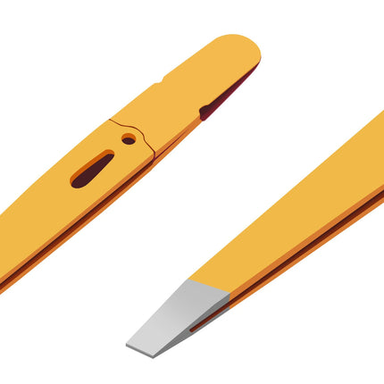 Stainless Steel Slanted Mouth Eyebrow Tweezers Colorful Hair Beauty Fine Hairs Puller Eye Brow Clips Beard Removal Makeup Tools