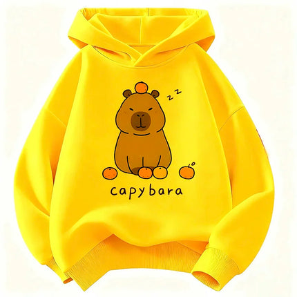 Trendy Capybara Funny Children's Hoodie Sweatshirt Cute Harajuku Hoody for Boys Girls Autumn Spring Casual Hoodies
