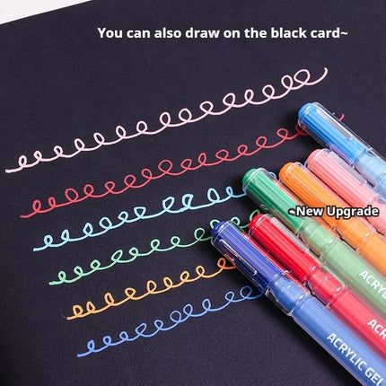 Languo 6 Colors Acrylic Painting Handbook Pens Multi-Color Gel Pen Student Neutral Pen Writing Marker Stationery