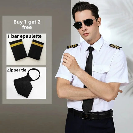 Air Force Pilot Uniform Men's Shirt Flying Clothes Nightclub Aviation Clothes Engineer Military Uniform Square Collar Other Mate