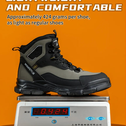 Man Safety Shoes Puncture-Proof Work Sneaker Waterproof Work Shoes Steel Toe Shoes Safety Boots Indestructible Shoes Lightweight