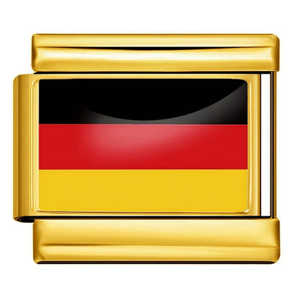 World Flag Range National Flag Bracelet Golden Module Italian Bracelet Charm Links Fit 9mm Stainless Steel DIY Making Jewellry