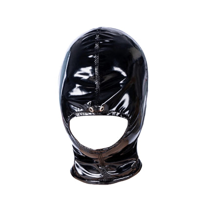 Sexy Fetish Full Head Hood Couple Adult Cosplay Games PU Leather Mask Hood Halloween Party Bondage Face Cover Role Play Costume