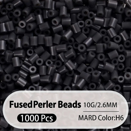 2.6mm Bulk Black&White Color Series Perler Beads Refill Pack 1000pcs Fusible DIY Art Craft Fuse Beads for Mosaic Puzzle