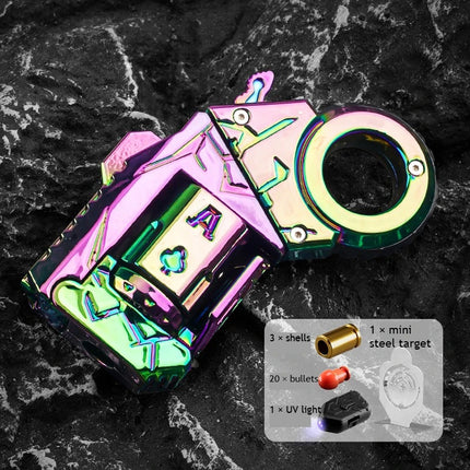 Stress Relief Sensory Toy Shell-Ejecting Metal Alloy Pistol Tactical Style EDC Office Desk Shooting Gadget for Boys Collectors