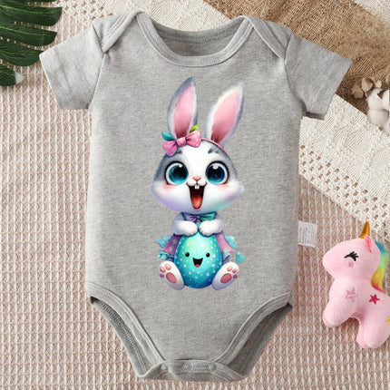 100% Cotton Bodysuit Happy Easter The Cool Rabbit Print Onesie Comfortable Cloths for Baby Jumpsuit for 0 To 12 Months Newborn