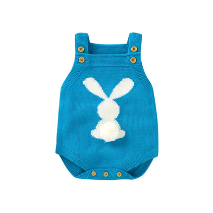 Newborn Baby Bodysuit Knit Infant Boys Girls Jumpsuit Long Sleeve Spring Toddler Kid Clothing   Cute Cartoon Rabbit 0-18M Easter