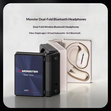 Monster AC530 Wireless Earbuds Waterproof Earhook Sports Headphones with ENC Noise Cancellation Double Fold Design