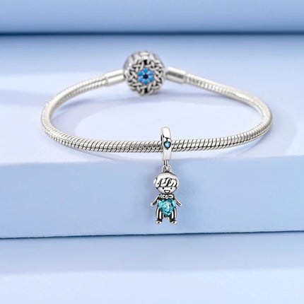 Original 925 Sterling Silver Bead Charms Girl Boy Pendant Fit Original Bracelet Necklace For Women DIY Accessories Jewelry Gift