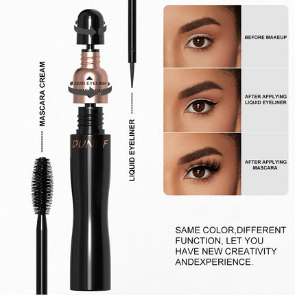 2-in-1 Double-ended Eyeliner Mascara | Matte Black Waterproof | Smudge-proof Quick-drying Ultra-fine | Volumizing Curling Y2K