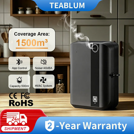 TEABLUM Aroma Diffuser 500ML Bluetooth Essential Oil Diffuser For Home Room Fragrance HVAC Electric Aromatic Oasis Air Freshener