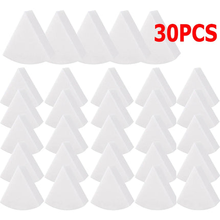 Triangle Soft Makeup Sponge 30Pcs/Set Wet and Dry Use Fan Shaped Puff Foundation Concealer Smearing Powder Puff Cosmetics Tool