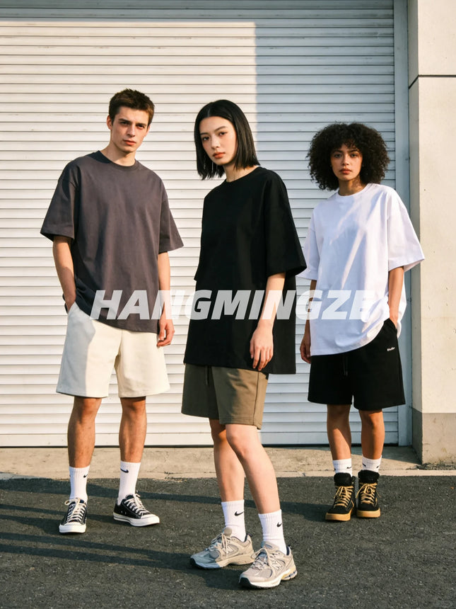 Couple T-shirts 2026 Summer Oversize Cotton T-Shirt Casual High Quality Short Sleeves Tee Shirt Men Basic Solid Color Sport Tops