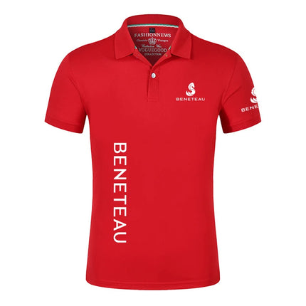 2024 New 100% Cotton Men Beneteau Sailboat Sailing Yacht Summer Short Sleeve Polo Shirt Summer Streetwear Casual Fashion Tops