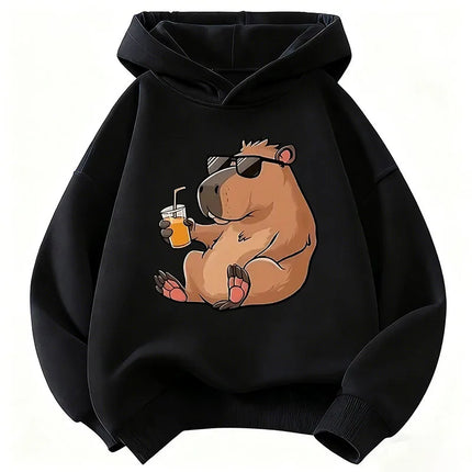 Cute Capybara Kids Clothing Hoodies 2026 New Cartoon Capibara Fashion Long Sleeve Sweatshirt Kids Boys Clothing
