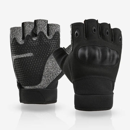 Full finger and half finger tactical gloves, touch screen anti cutting and anti stabbing, made of carbon fiber and leather mater