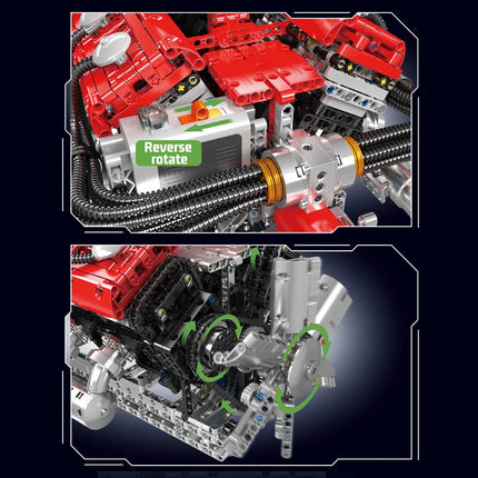 Mould King 10169 Technical Car Toys The Motorized V12 Engine Building Block Assembly Racing Car Brick Set Kids Christmas Gift
