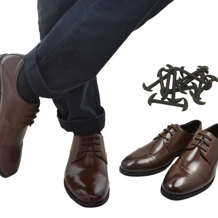 3 Colors 12Pcs/set Lazy No Tie Shoelaces for Men Women Leather Shoes Elastic Silicone Shoe lace Suitable High Quality