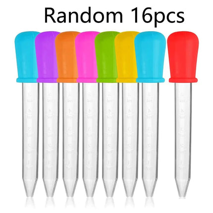 4-32pcs 5ml Small Plastic Graduated Dropper Liquid Eye Ear Pipette Drawing Paint Tools Lab Experiment For Children Kids Gift