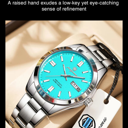PAAZOMU Top Luxury Man Watch Waterproof Stainless Steel Men Wristwatch Luminous Date Week Fashion Business Quartz Men's Watches