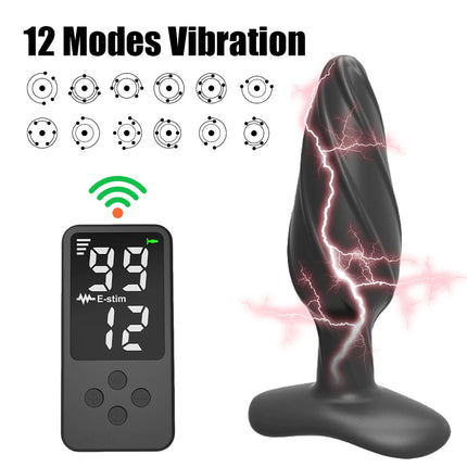 Digital Display Control 99 Gear Electric Shock Anal Plug For Women Vibrators 12Modes Men Masturbator Vaginal Butt Plugs Sex Toys