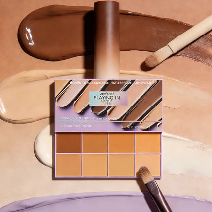 Zephoco Cream Concealer Palette Dark Circles Cover Matte Long Lasting Soft Skin Contouring Face Concealer Makeup Cosmetics 11g
