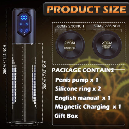 Electric Penis Pump Extender Enlarger Pump IPX7 waterproof Masturbation Automatic Suction Vacuum Pumps 4 Training 3 Suction Mode