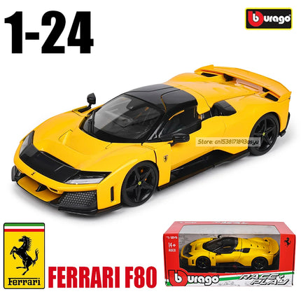 Bburago 1:24 Ferrari F80 Alloy car model Die-casting Metal Children Toy Boyfriend Gift Simulated Classic Collection
