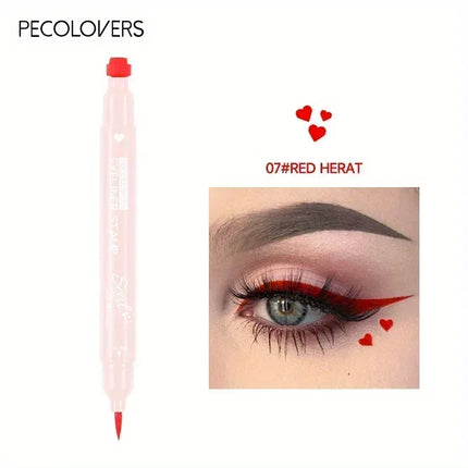 1PC 2-in-1 Waterproof Eyeliner - Quick Drying, Smooth, Anti-smudge, Beginner-friendly, Suitable for Halloween Christmas Makeup
