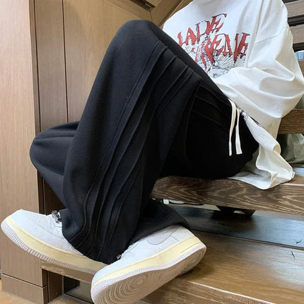 Summer Loose Casual Men's Sweatpants  New American Retro Ey Wide Leg Pants Teenage Drape Sports Long Trousers