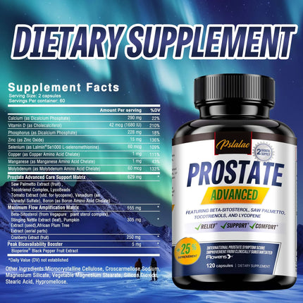 Men's Prostate Health - with Saw Palmetto, Improve Performance, Relieve Bladder & Urination Problems, Reduce Toilet Trips