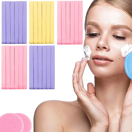 50PCS Compressed Facial Sponge Makeup Removal Exfoliating Face Sponges Professional Esthetician Facial Cleaning Beauty Tool