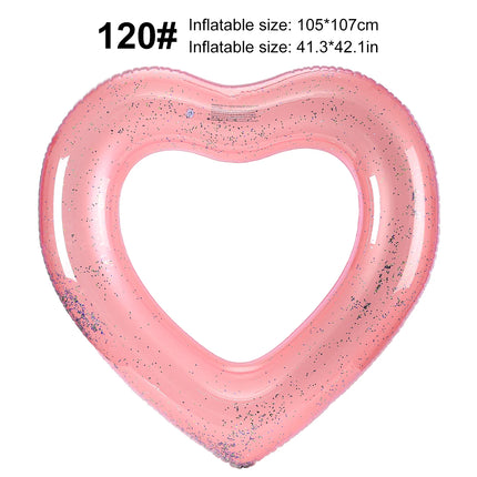 1PC Heart Shaped Inflatable Swim Ring, Float Water for Pool and Beach, Unique Summer Design Material Fun Outdoor