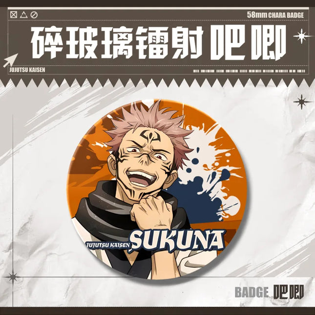 58mm Jujutsu Kaisen Pins Zenin Naoya Fushiguro Megumi Itadori Yuji Okkotsu Yuta Choso Tinplate Brooch Hat Backpack Badge Gift