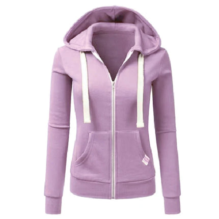 Autumn/Winter New Women'sPersonalized Fashion Sports Hoodie Long Sleeve Drawstring Pocket Zipper Coat Woolen Sweater Top CYXX386
