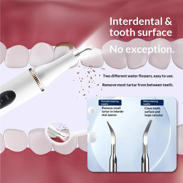 Ultrasonic teeth cleaner, home automatic teeth whitening device, removes tartar and plaque, teeth whitening cleaning tool