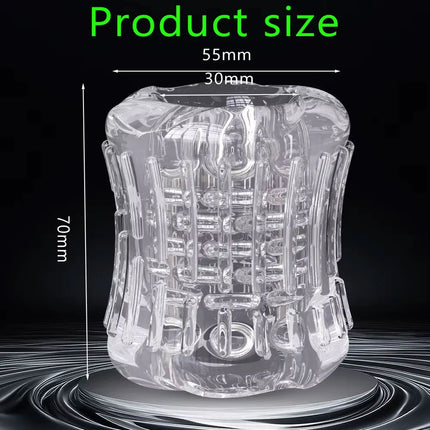 Reusable Male Masturbator Cup Male Masterburbatar Penis Sleeve Sex Toys Transparent Crystal Vagina Textured Tunnel Pocket Pussy